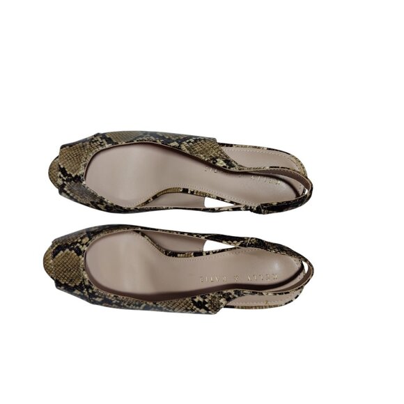 Kelly & Katie Open-Peep-Toe Brown Snakeskin Strappy 3.25" Heels 9.5M - Picture 4 of 8